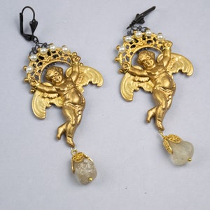 Baroque brass Earrings Angels & Cherubs