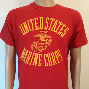 United States Marine Corps red cotton t-shirt size large made in U.S.A..