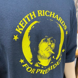 Keith Richards for President Souvenir Black T-shirt Size 2X.. - Etsy