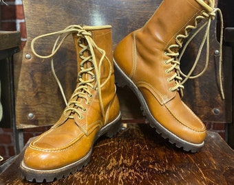 Rare 50s Vintage Blue Band Work Boots Moc Toe Vintage Americana Men/'s 8.5 E