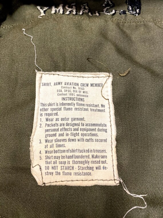 U.S. Army Aviation Crew Polyamide Shirt Combat Utility Size Medium 