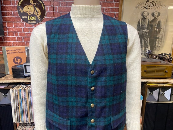 Pendleton tartan wool vest dress size 46 made in … - image 1