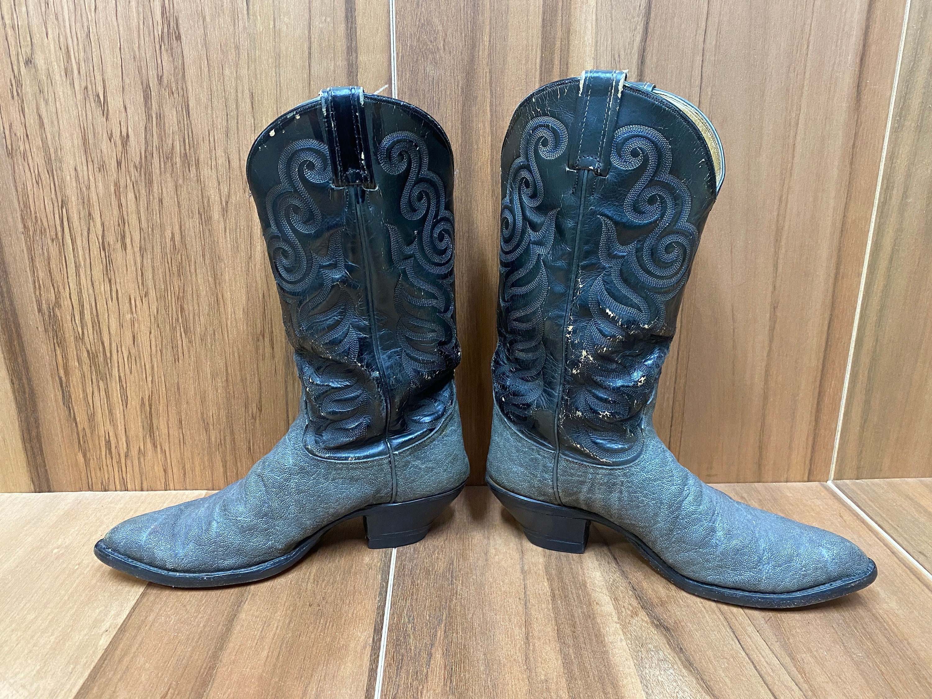 Tony Lama Men\'s Cowboy Boots 6250 Grey/Black Size 8.5 D Made in USA Tony Lama Mens 10 D Cowboy Boots 6250 Black | Mercari main image 2