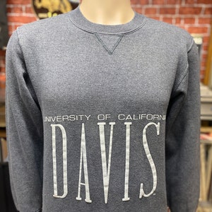 80&#39;s Davis University of California unisex gray soft sweatshirt size small Russell Athletic made in U.S.A.