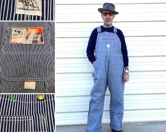 Deadstock Pointer hickory denim work overalls railroad carpenter worker farmer size 40x30 made in U.S.A.