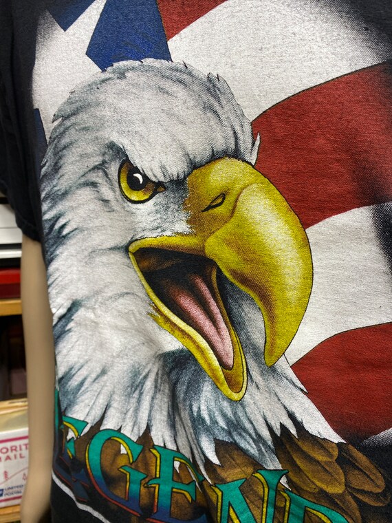 The Legend Lives American flag Eagle print black … - image 5