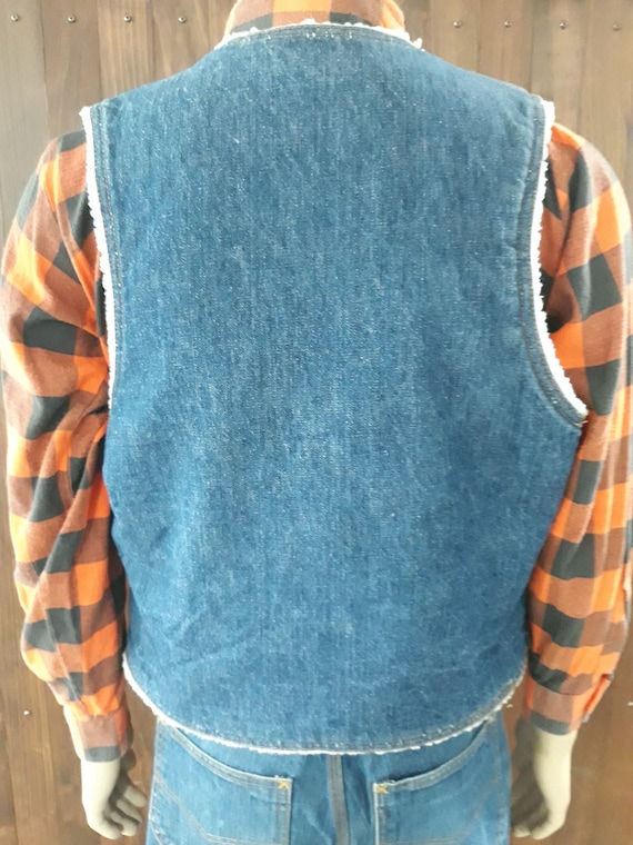 Levi's size Large denim vest sherpa orange tag ma… - image 5