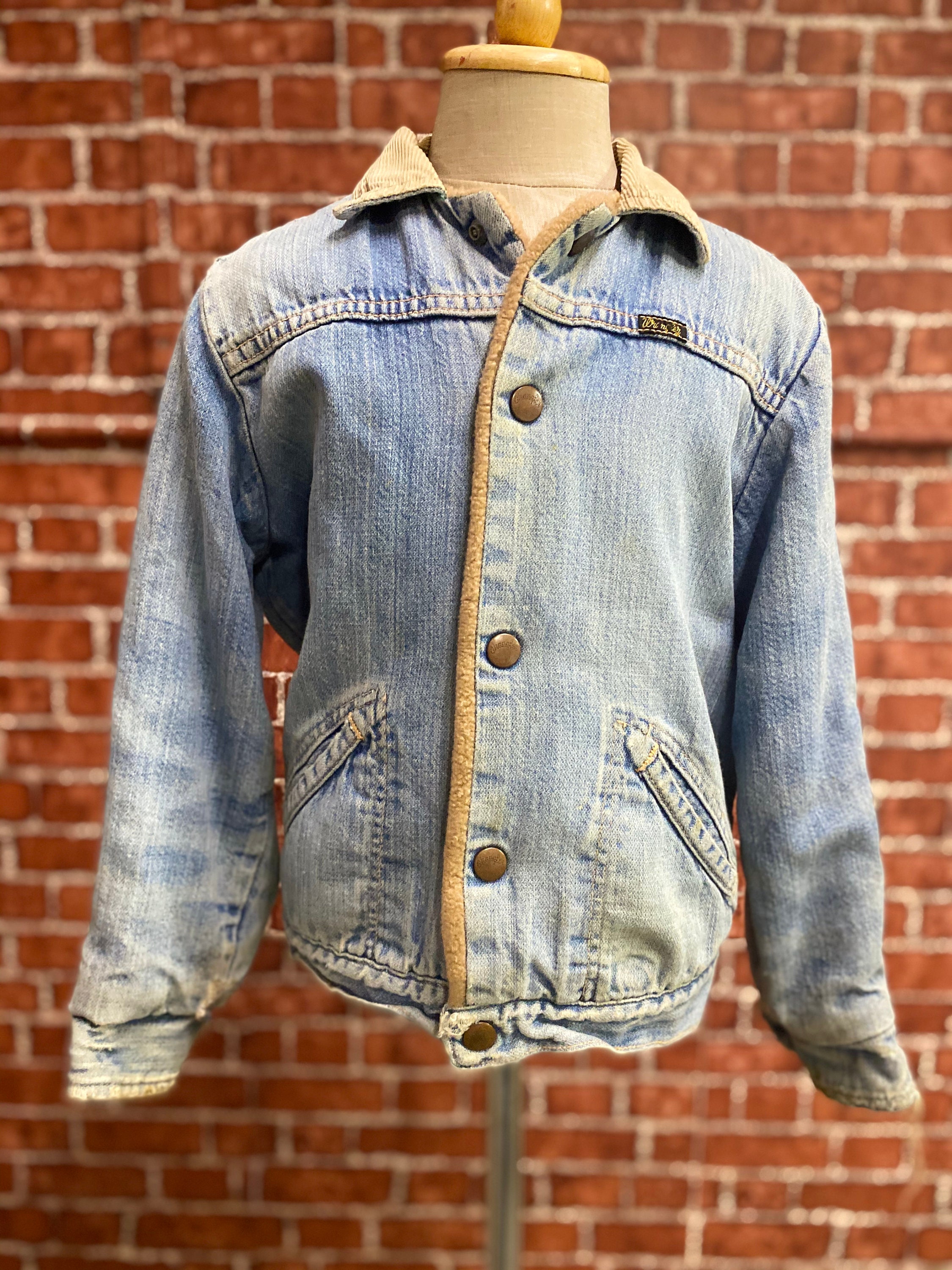 70's Wrangler Size 10 Boys Denim Sherpa Jacket Made in - Etsy New Zealand