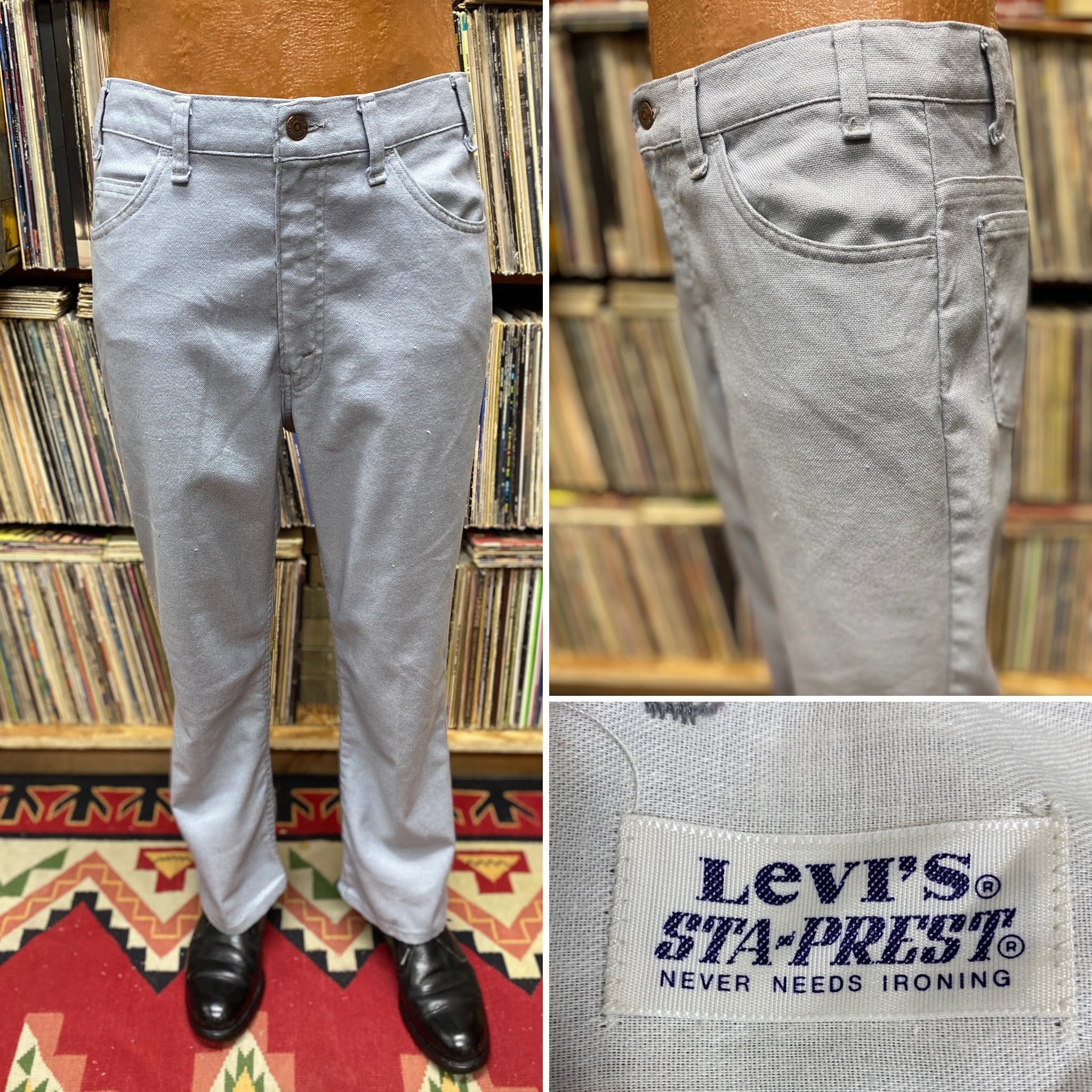24x28 Levi's Sta-prest Light Blue High Grade Boot Cut Pants Men
