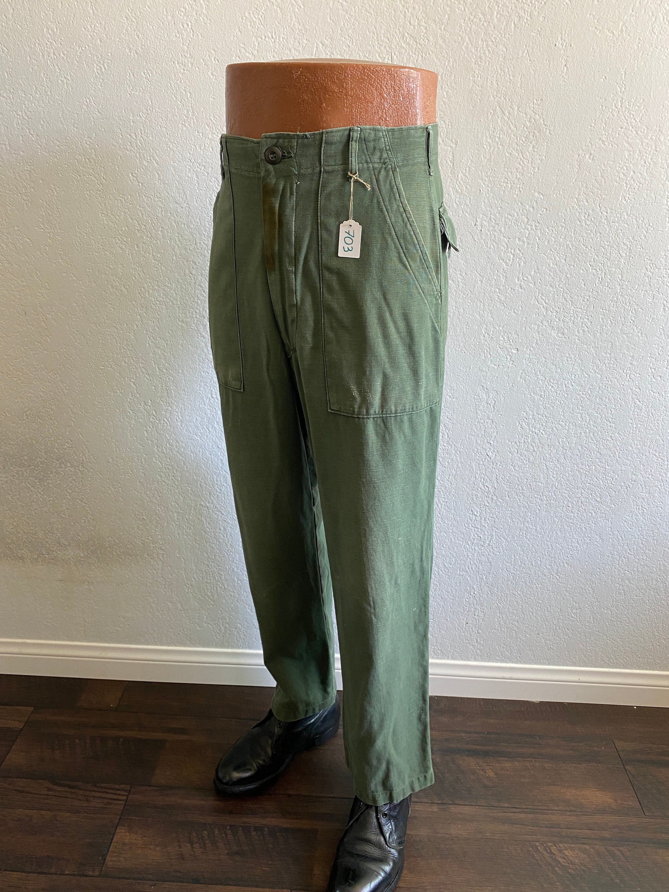 パンツ Used Us Army OG-107 Utility Trouser 60s VINTAGE US ARMY UTILITY TROUSERS PANTS OG-107 SATEEN 1960S VIETNAM