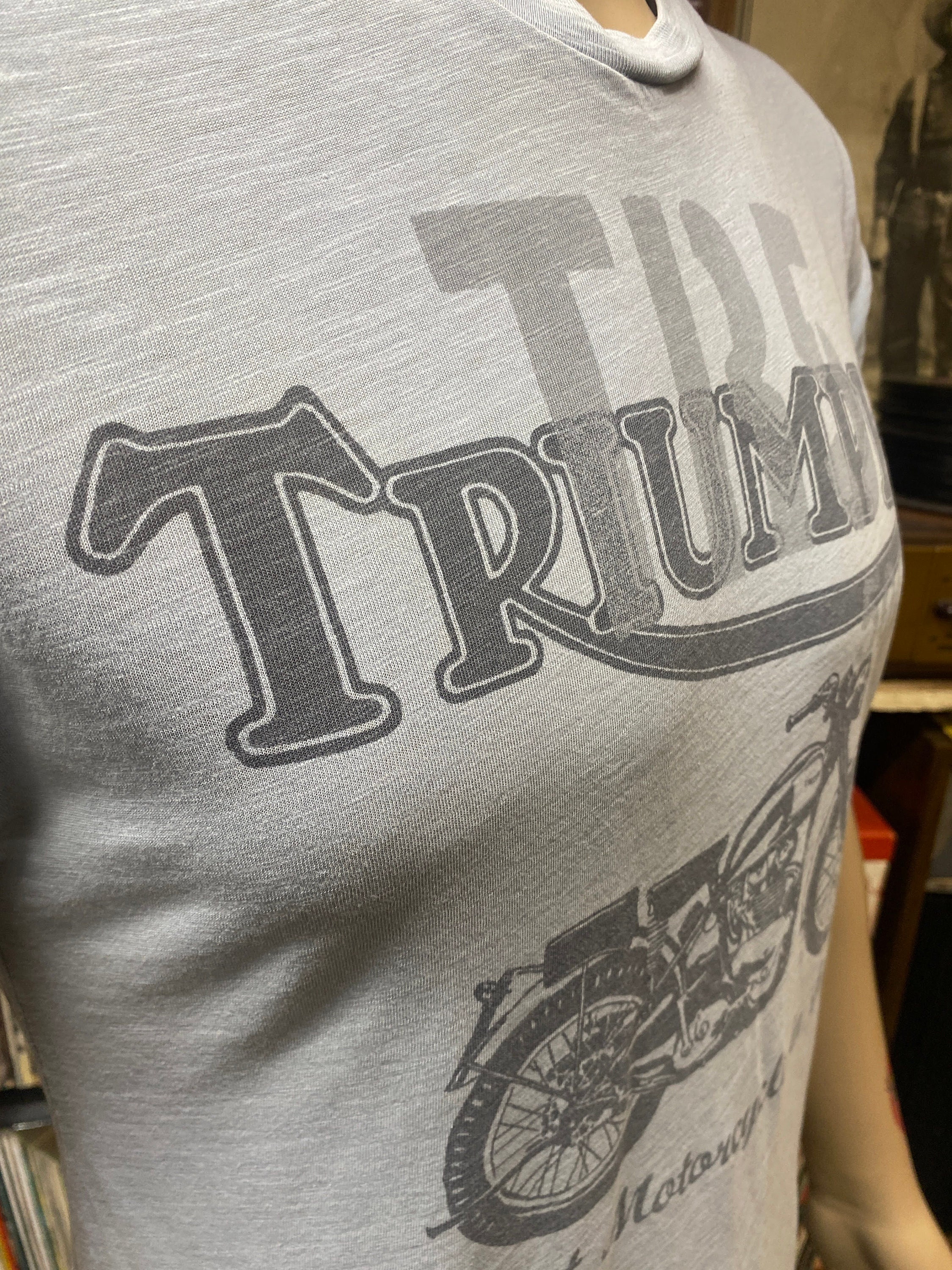 Triumph Motorcycles TR5 500 Soft Cotton Blue T-shirt Size XS Made in U.S.A.  