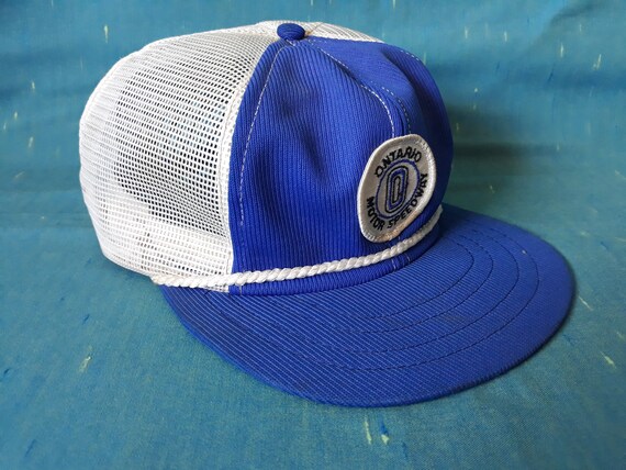 Ontario Motor Speedway blue and white trucker bas… - image 3