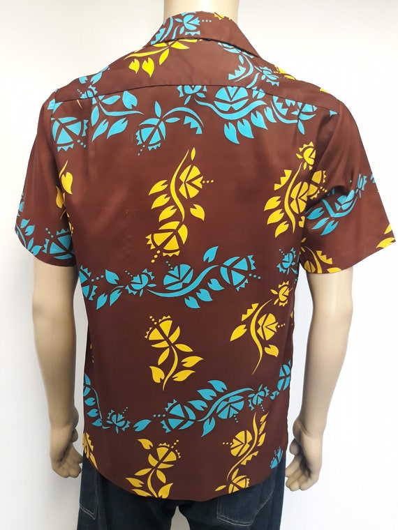 Vintage 70's Pomare Hawaii men's brown hawaiian p… - image 6