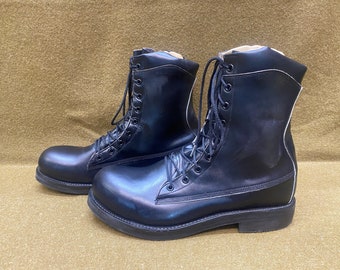 Vtg Northwest work firefighter steel toe UNWORN black leather boots size 10.