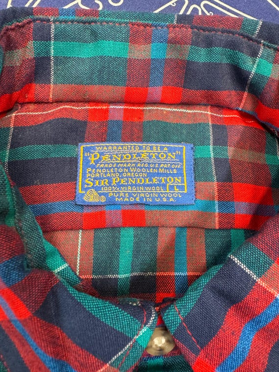 Dead-stock Pendleton button down plaid wool shirt… - image 12