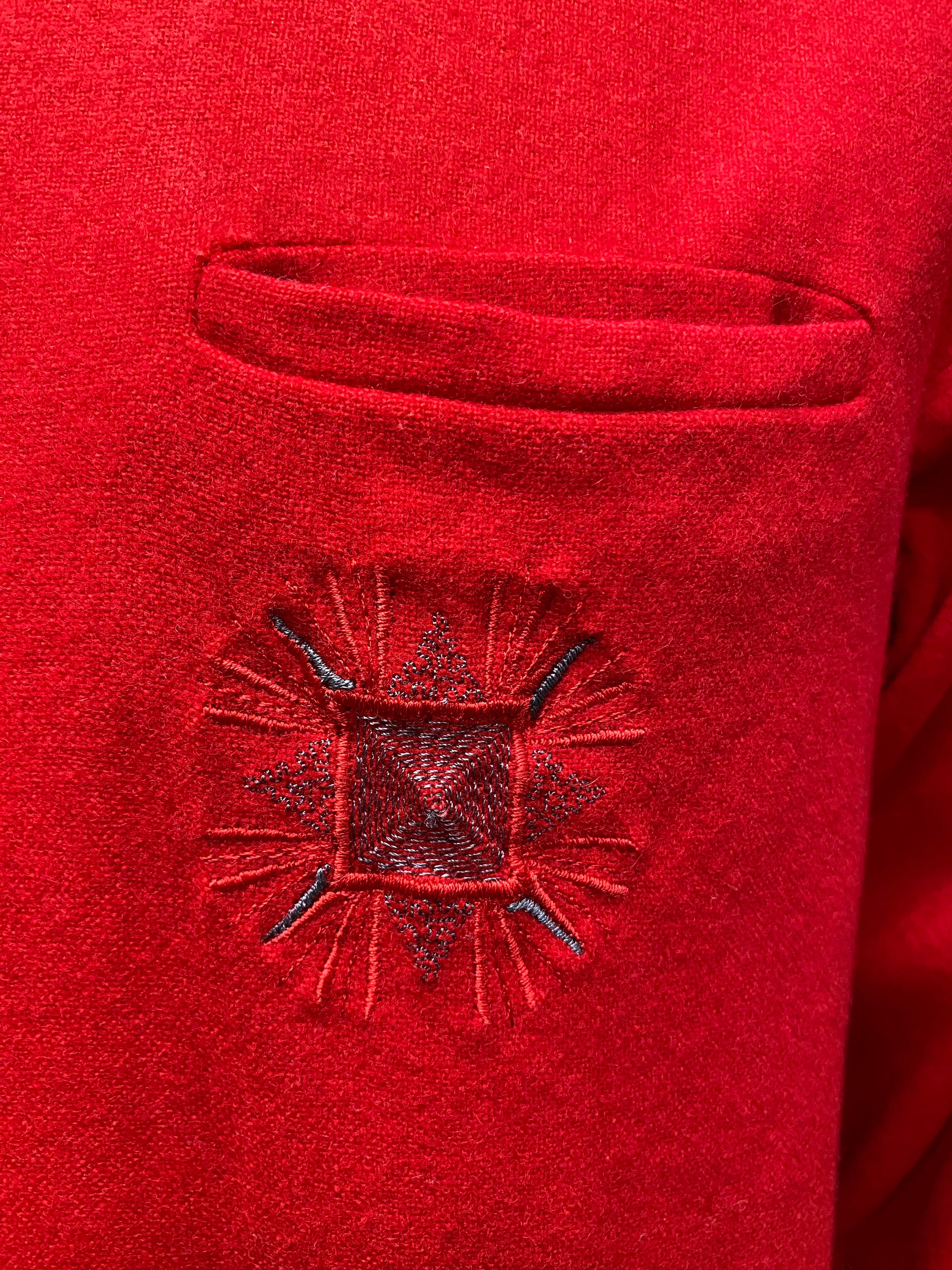 50's Sportsman California Men's Red Wool Shirt Long Sleeve Size