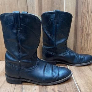 Vtg Dan Post Roper women's cowgirl leather boots style #4121 size 10M made in U.S.A. afbeelding 7