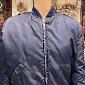 60&#39;s Korean war era Air Force blue flight bomber jacket size M/L.