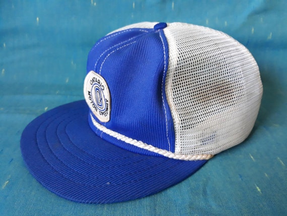 Ontario Motor Speedway blue and white trucker bas… - image 2