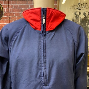 80&#39;s The North Face blue half zipper jumper sweater jacket size large made in U.S.A.