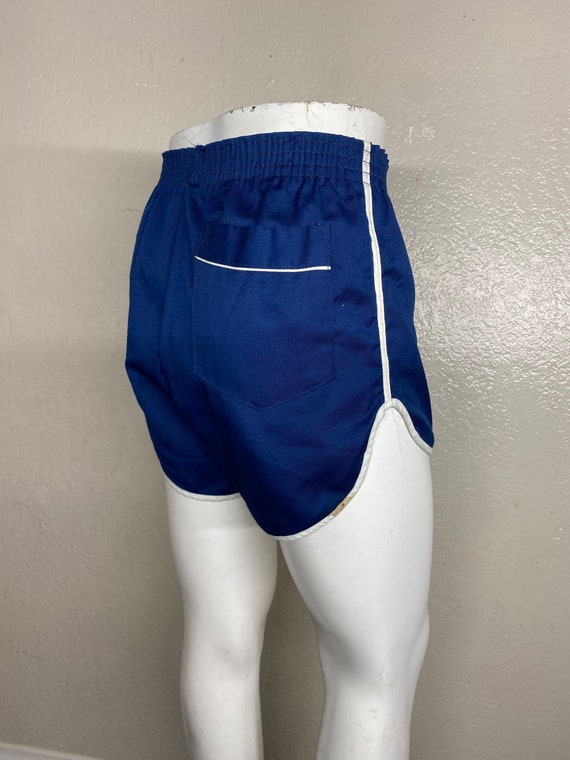 80's Blue unisex athletic short trunks size small. - image 5