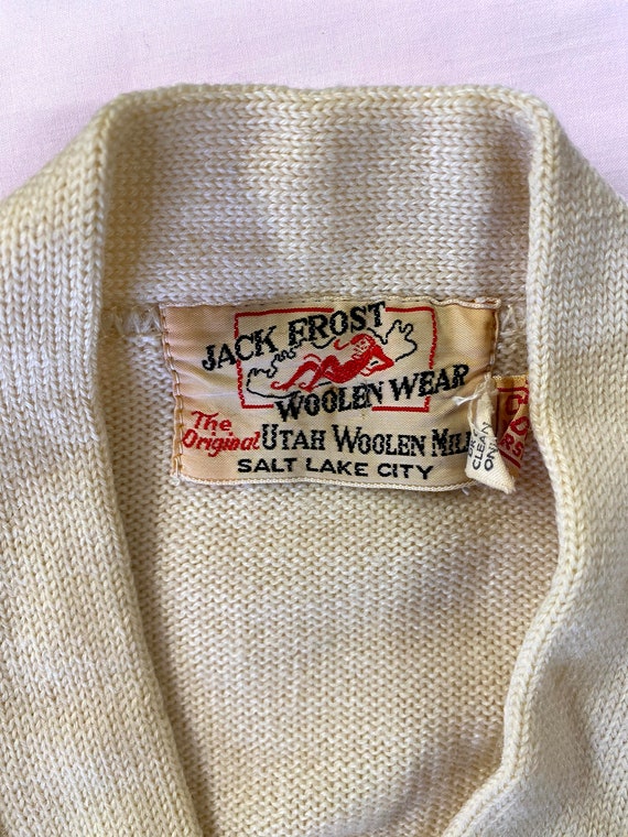 50's Jack Frost Woolen Wear light yellow cardigan sweater - Etsy 日本