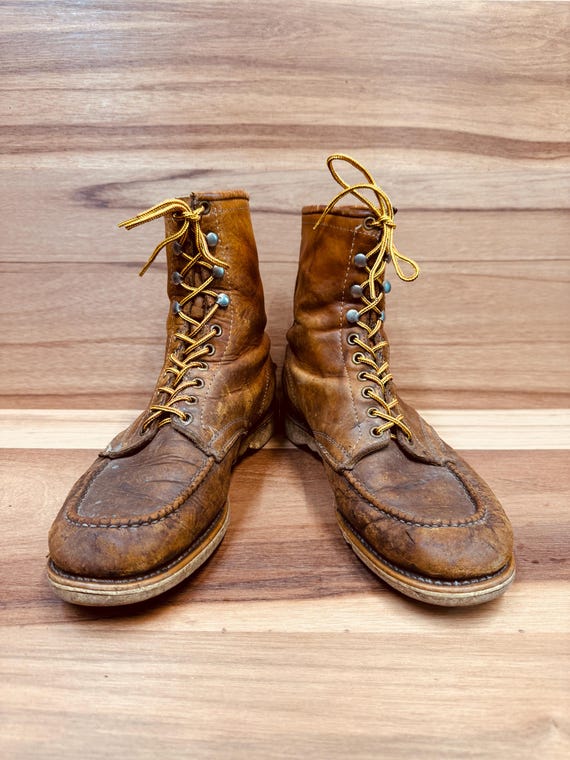 VTG 1960s Cushioned Gold Bond Work Boots Leather‎ Moc Toe Hunting Mens Size 10.5 GOLD BOND Boots for Men for Sale | Shop New & Used Men main image 3