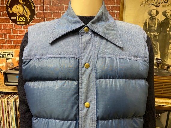 80 s Eddie Bauer Goose Down Puffer Vest Blue Size Large Made in