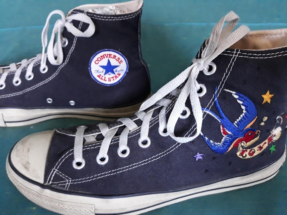 Converse All Star hi top blue Tattoo flash Swan s… - image 5