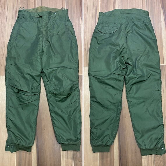 USN WWII N140 Deck Pants Cold Weather Alpaca Wool Lined Olive