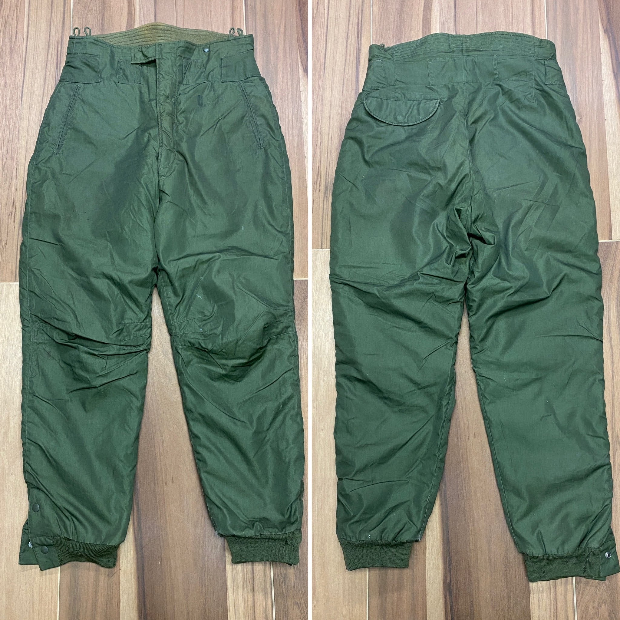USN WWII N140 Deck Pants Cold Weather Alpaca Wool Lined Olive