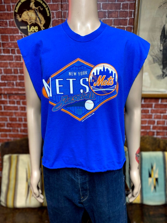 1998 New York Mets baseball MBL blue sleeveless t… - image 3
