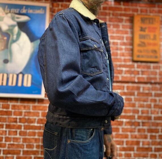 Sears Roebucks Size 36R Denim Sherpa Lining Cowboy Western Jacket