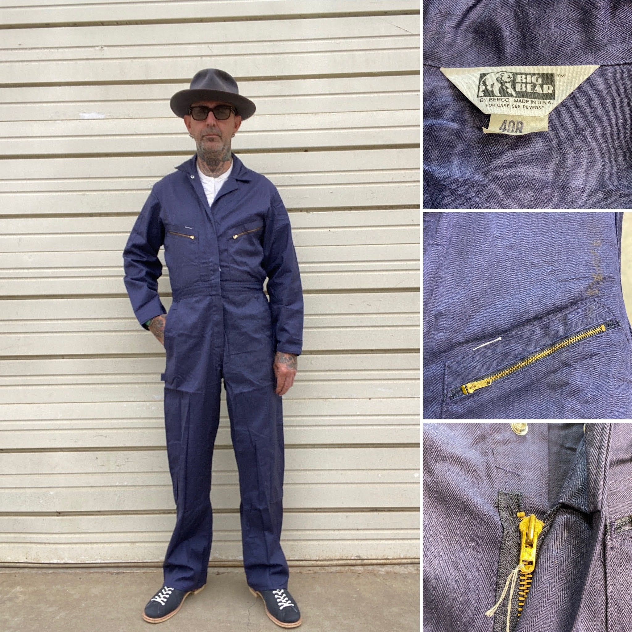 40s vintage Civilian HBT Coverall 米軍 メンズ