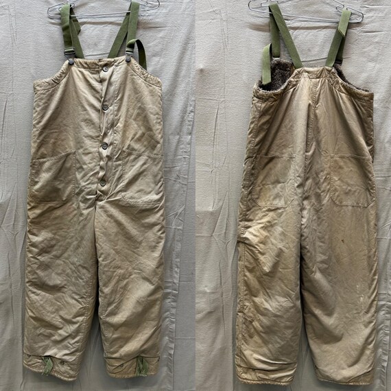 USN WWII Deck Bib Overalls Cold Weather Alpaca Wool Lined Size