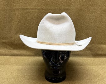 Vintage Stetson Hat Western Cowboy 4X Beaver Size 7 1 4 Open Road Style Santa Fe Free Shipping From Diz Has Neat Stuff Etsy