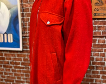 Marlboro Men's Red and Black Reversible Wool Coat Jacket Size