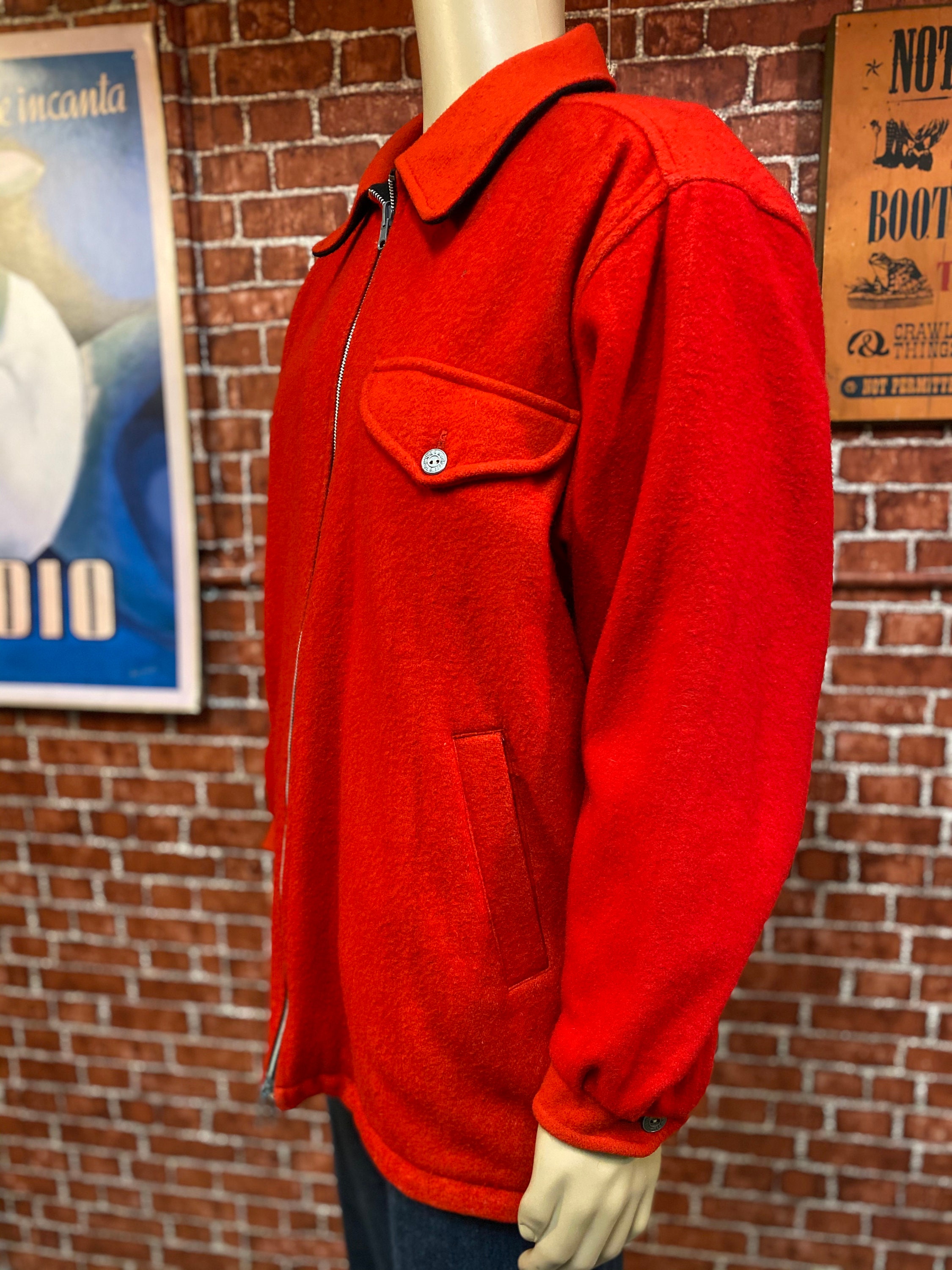 Marlboro Men's Red and Black Reversible Wool Coat Jacket Etsy