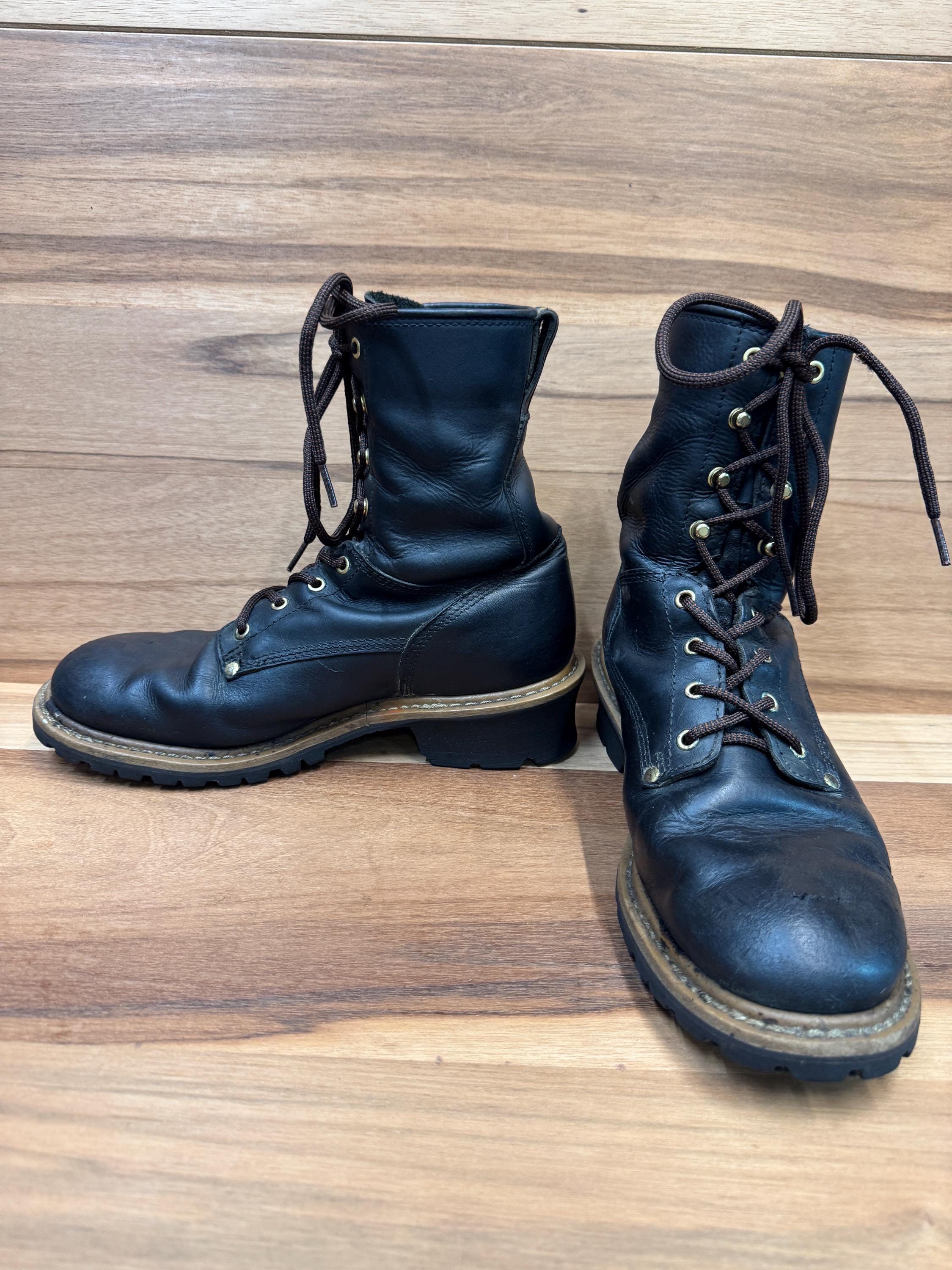 Vtg Carolina Work Outdoor Boots Round Toe Vibram Sole Size  display picture 1