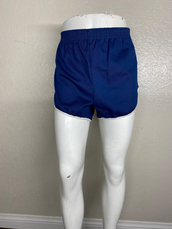 80's Blue unisex athletic short trunks size small. - image 6