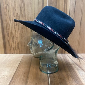 Vintage Western Express Inc. Open Road wool cowboy western rodeo brimmed hat size large 6 7/8 made in U.S.A.