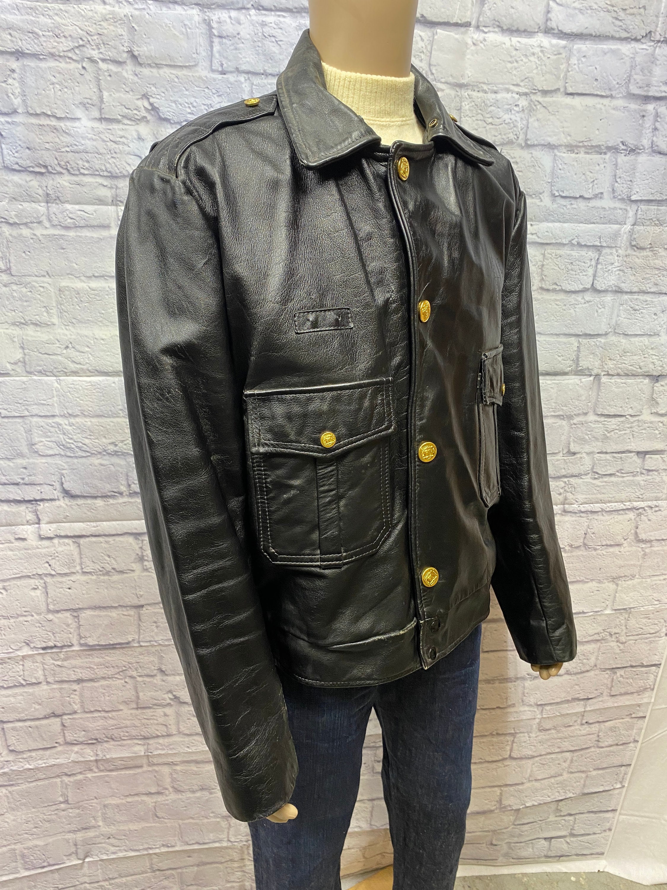 Police style shop motorcycle jacket