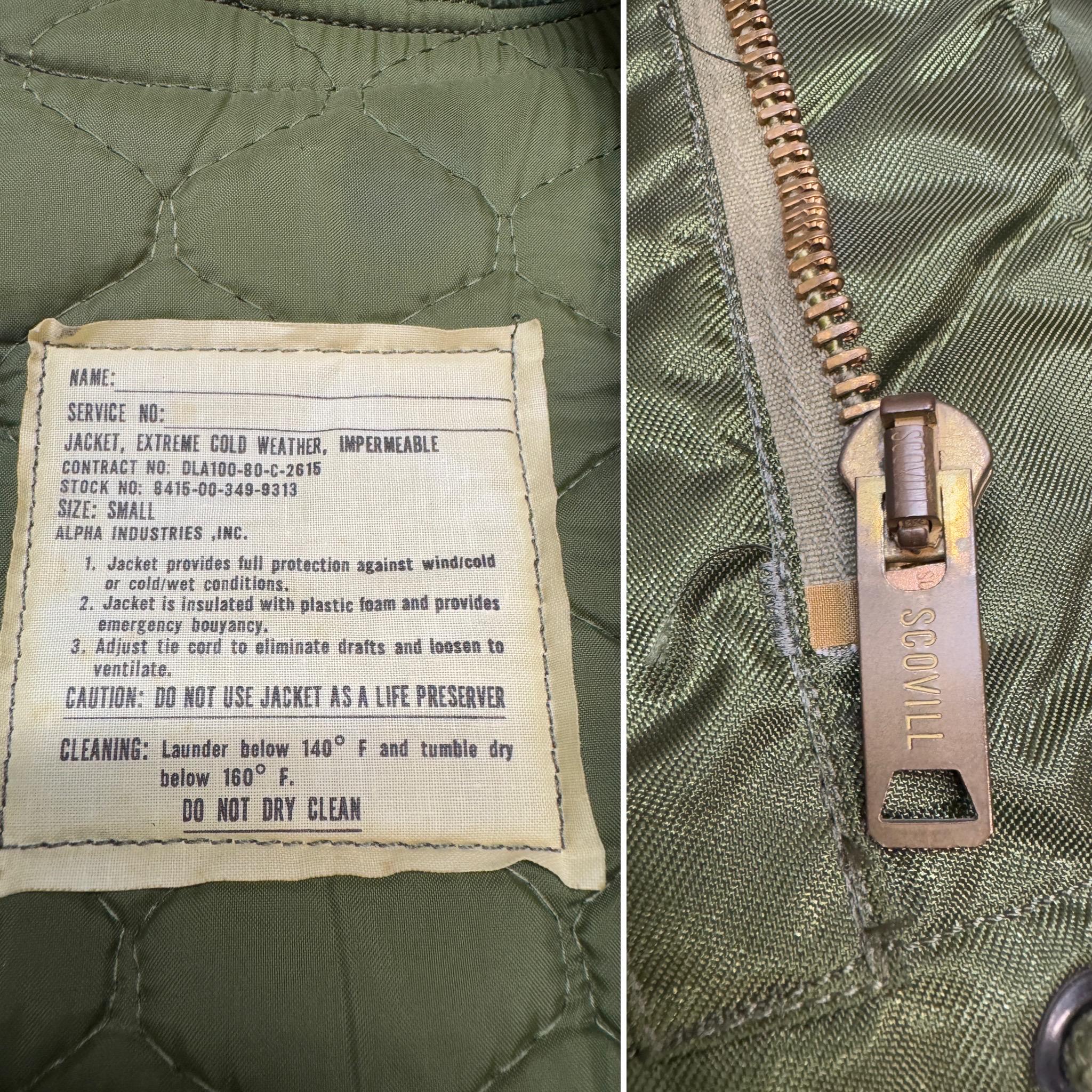 80's Vintage Military Extreme Cold Weather Impermeable Jacket