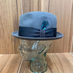 Royal Stetson Roy style gray felt brimmed fedora hat size 7 1/8 made in U.S.A.