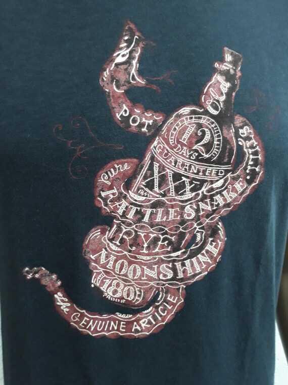 Rattle snake moonshine black 100 % cotton t-shirt… - image 2