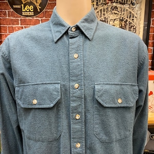 Rei outdoor long sleeve men&#39;s solid green flannel shirt size large tall.