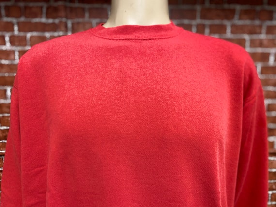 80's red sweatshirt blank basic sport gym sportsw… - image 1
