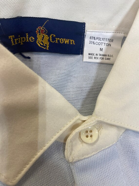 80's Triple Crown UNWORN sky blue fashion knit sh… - image 4