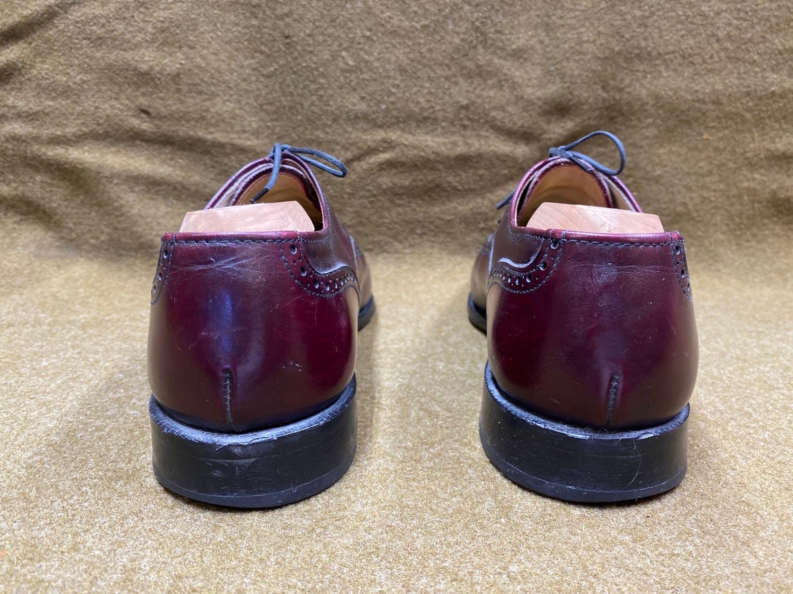 Cole Haan Wingtip Oxfords Brogues Shoes Burgundy Leather 