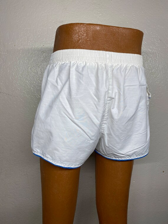 80's White unisex athletic short trunks size medi… - image 6